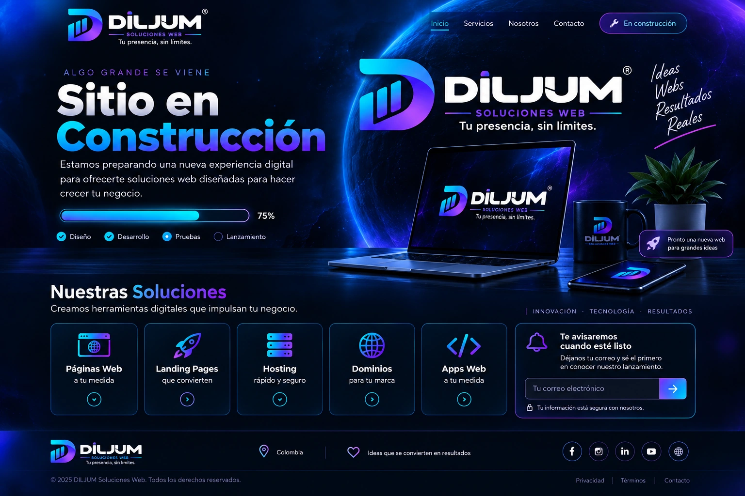 DILJUM Soluciones Web — Sitio en Construcción